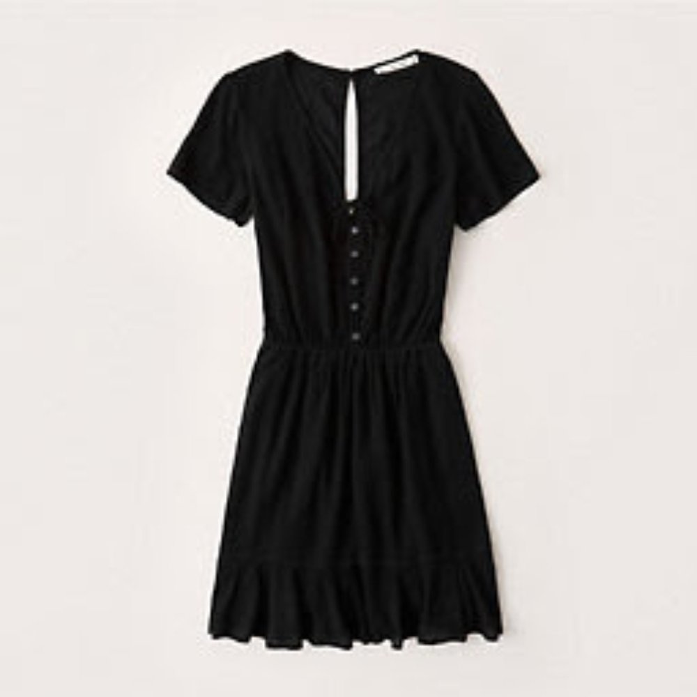 Short Sleeve Ruffle Hem Dress